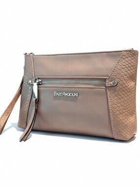 Enzo Angiolini Leather Snakeskin Clutch Wristlet